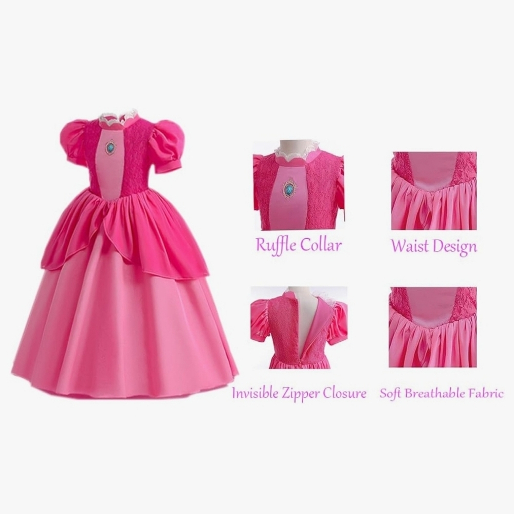 Princess Peach Costume Sz 110 5y